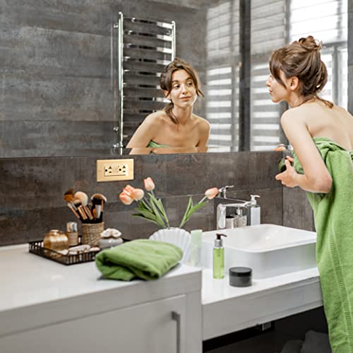 Faith 20A Gfci Outlet, Tamper-Resistant Gfi Duplex Receptacle With Led Indicator, Self-Test Ground Fault Circuit Interrupter With Wall Plate, Etl Listed, White #TOP6