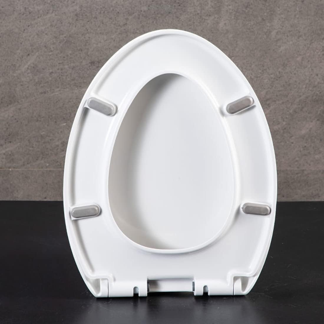 SouNor TU901 Elongated Toilet Seat Universal Seat Cover Lid Slow Soft Quiet Close Easy Clean and Install with Non-Slip Seat Bumpers Durable UF Materials, White.