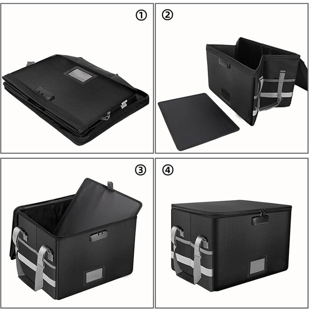 Boîte de Rangement Pliable pour Données, Boîte de Classement Ignifuge, Boîte D'Archivage de Documents pour le Bureau à Domicile, Boîte de Rangement