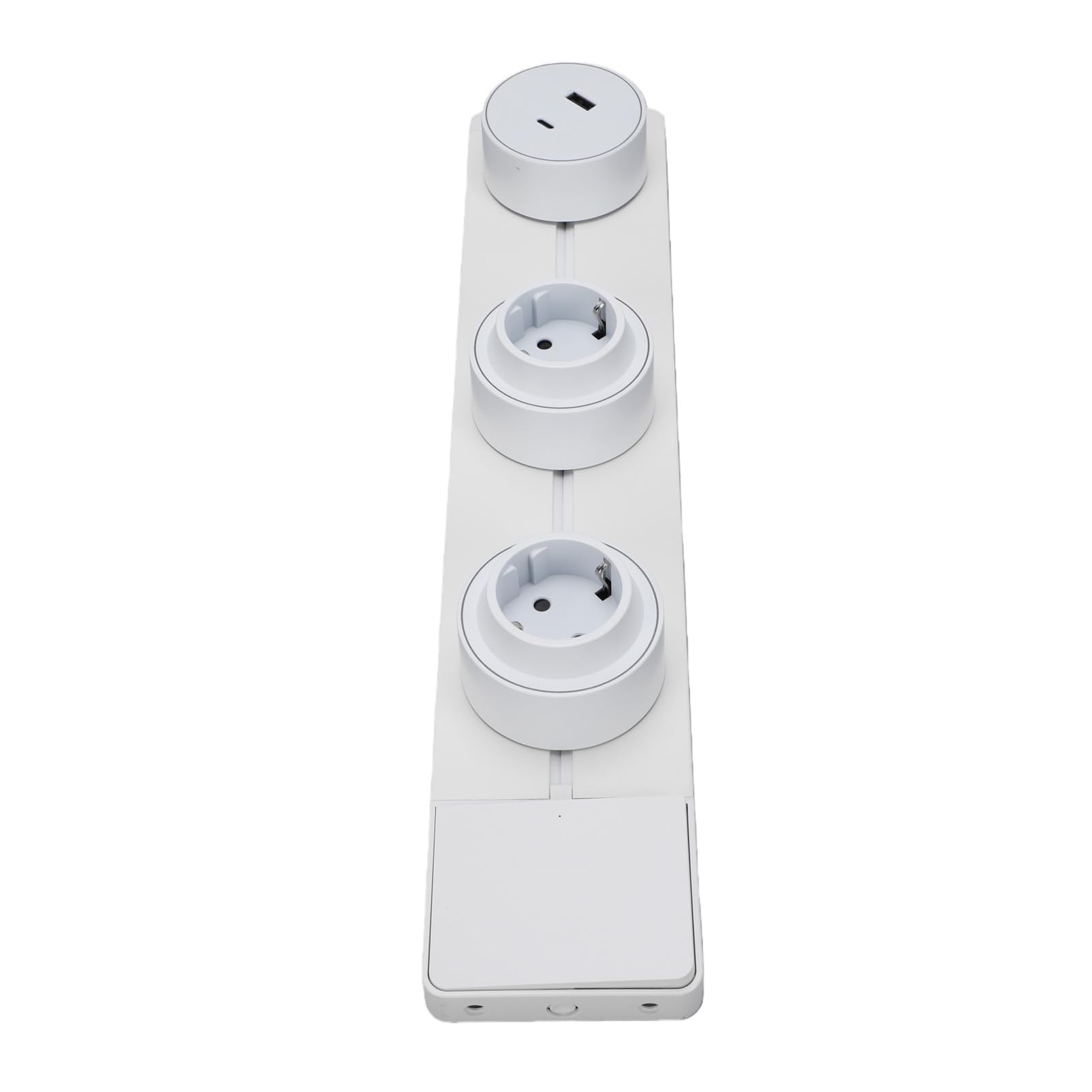 Generic Ciabatta Staccabile Sotto Armadio con Doppia Presa EU e USB per Casa e Ufficio Costruzione in Acciaio Inossidabile da 40 Cm