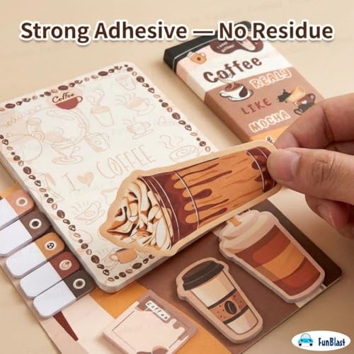 Image of FunBlast 11 Sheets /440 Sticky Notes - Cute Kawaii Sticky Notes, Sticky Pad for Study, Point It Marker Stationery Items, Self-Adhesive Memo Pad, Planners and Memo Sticker (BT)