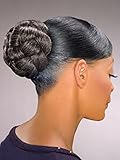Foxy Silver Dome L Hairpiece Color 51 Light Gray Wigs Formal Braided Chignon Bun Updo Synthetic African American Womens Lightweight