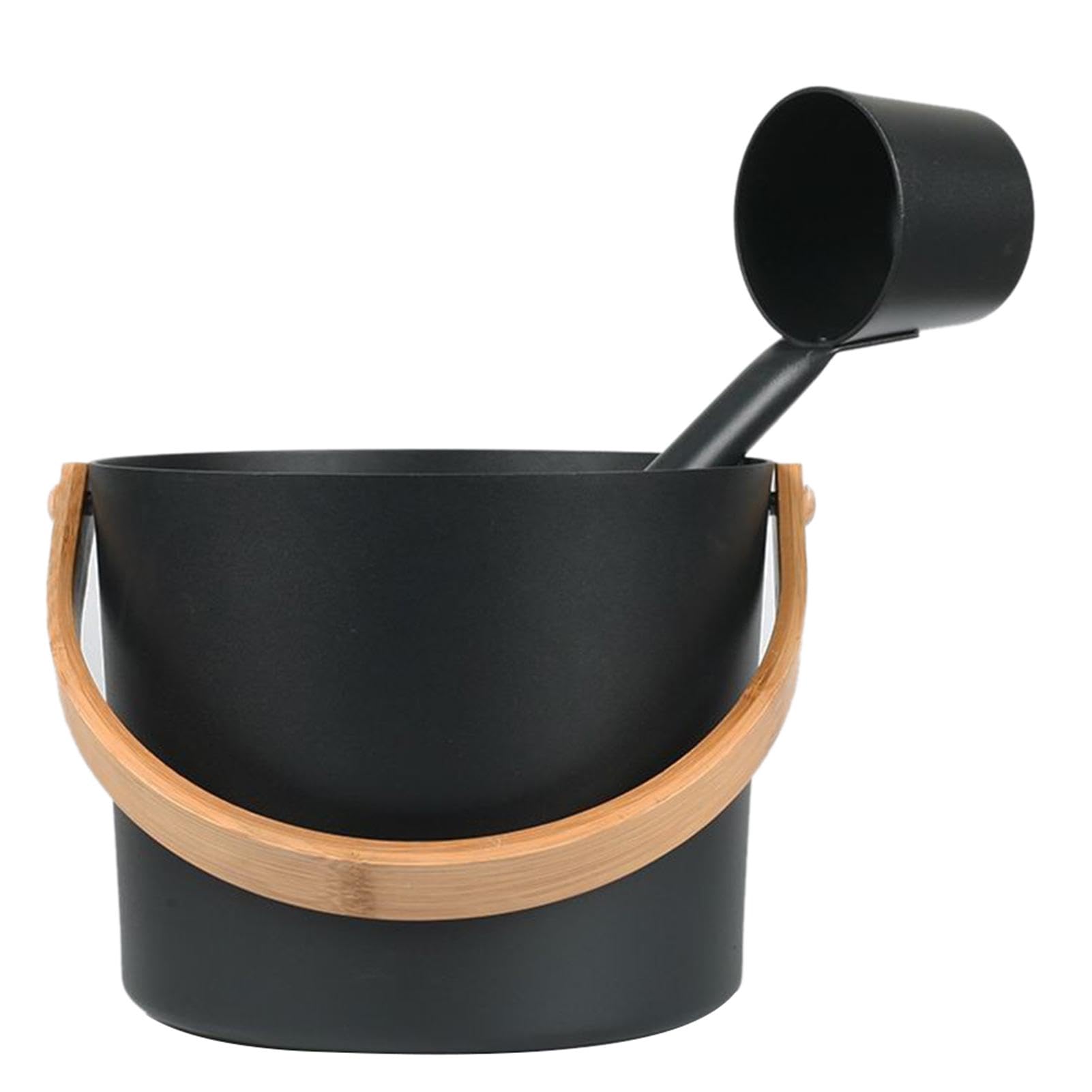 Louche pour sauna – Seau et louche | Seau de sauna finlandais luxueux en aluminium de 7 L avec cuillère à long manche | Accessoires de sauna pour homme et femme