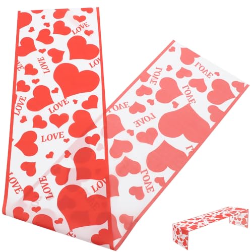 GOOHOCHY Forma de de Mesa Decorativo para San Valentín en Poliéster Rojo Adecuado para de Buffet y Mesa de Postres