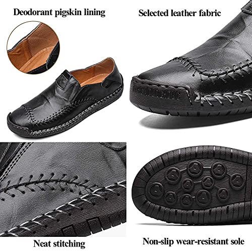 Men's Casual Leather Loafers Driving Walking Shoes Slip-on Formal Oxford Penny Classic Moccasins Hand Stitched3