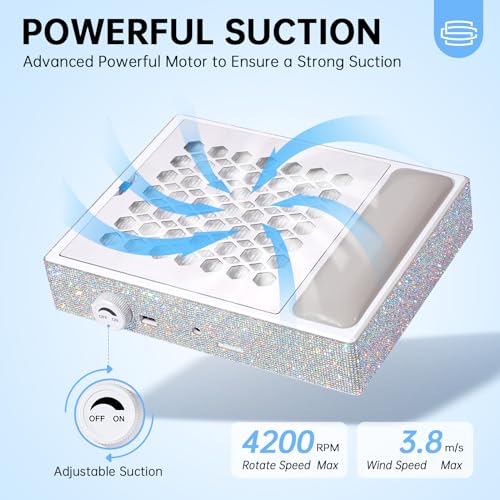 Recolector de polvo para uñas, inalámbrico y potente miniatura 2