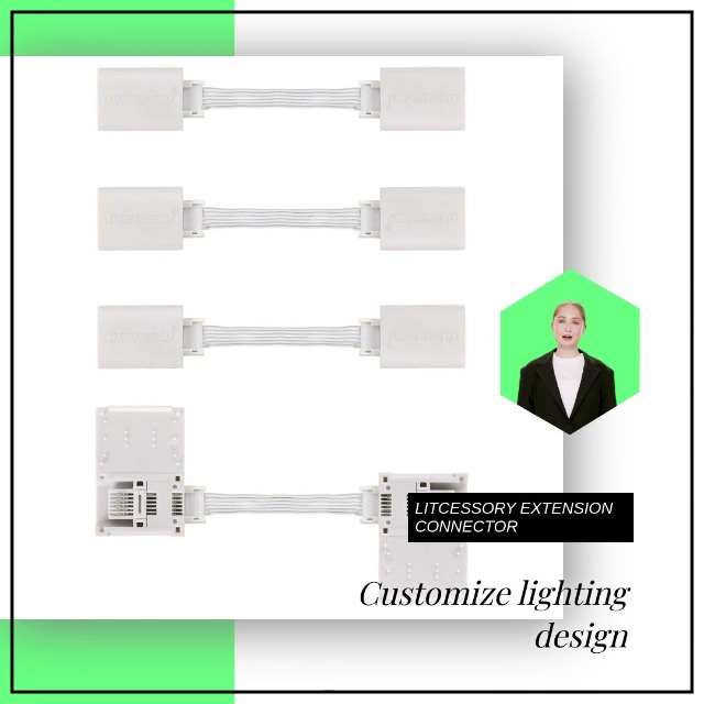 Image of Litcessory Cut-End to Cut-End Extension Connector for Philips Hue | Micro 6-Pin, 50mm, 4 Pack, White. Not compatible with Flux.