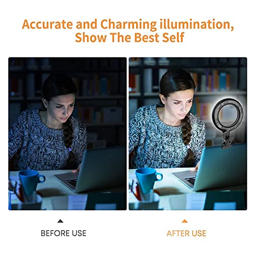 Alliteqwe Ringlicht Clip Laptop mit Stativclip Videokonferenzlicht für Video Schminke – Bild 7