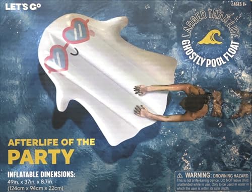 Ghostly Pool Float, 49 x 37 Inches, Large Inflatable...