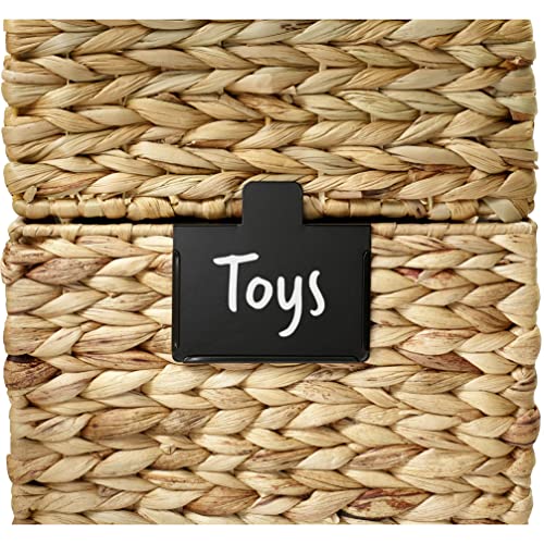 Lulalu Black Stacking Label Clips for Bins and Baskets. Movable Label