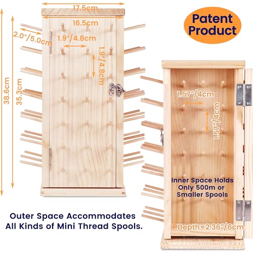 Image of New brothread 129 Spools 360 Fully Rotating Wooden Thread Rack