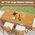 Tangkula 7 Pieces Patio Acacia Wood Dining Set, Outdoor Heavy Duty Rectangular Table with 1.97” Umbrella Hole and 6 Cushioned Chairs, for Deck, Garden and Backyard