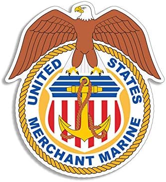 3.5x4 inch US Merchant Marine Seal & Eagle Shaped Sticker -Decal Logo Insignia Vinyl Decal Sticker Car Waterproof Car Decal Bumper Sticker