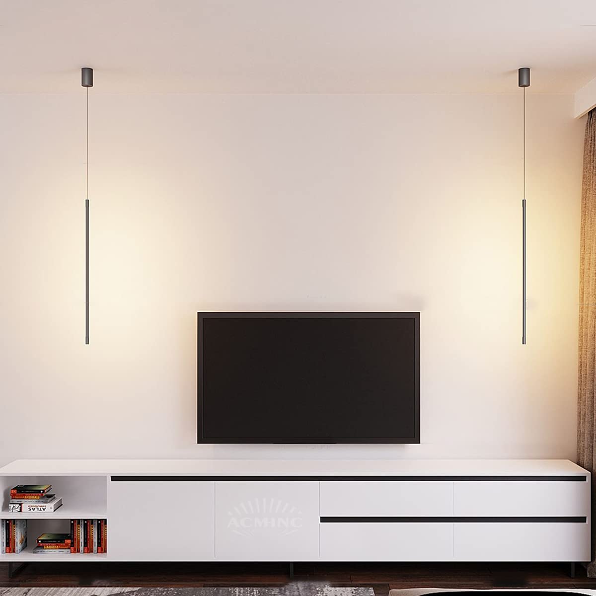 Hanglamp met accu, zwart, dimbaar, magnetische draadloze hanglamp met