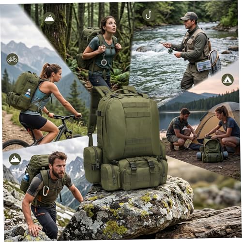 Sac à dos de randonnée vert 36-55l extensible camping - 4