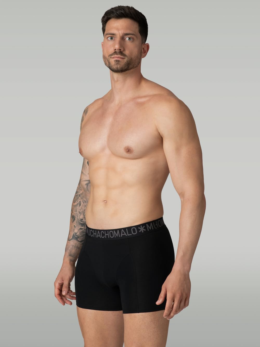 Muchachomalo Uomo Boxer 7-Pack, Tinta Unita, Cotone, Fascia Elastica