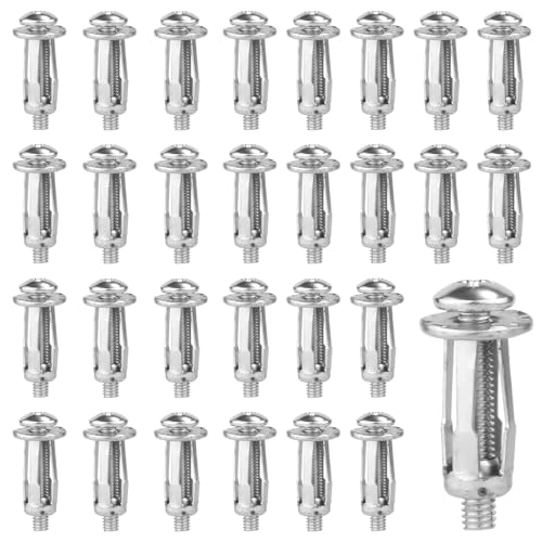 80 Uds Tuercas de Pétalo de Tornillo de Expansión, Anclajes de Pared Huecos M4x25mm, Resistente Tacos Pladur para Paneles de Yeso, Láminas de Hierro, Paredes Delgadas y Suaves, Metal