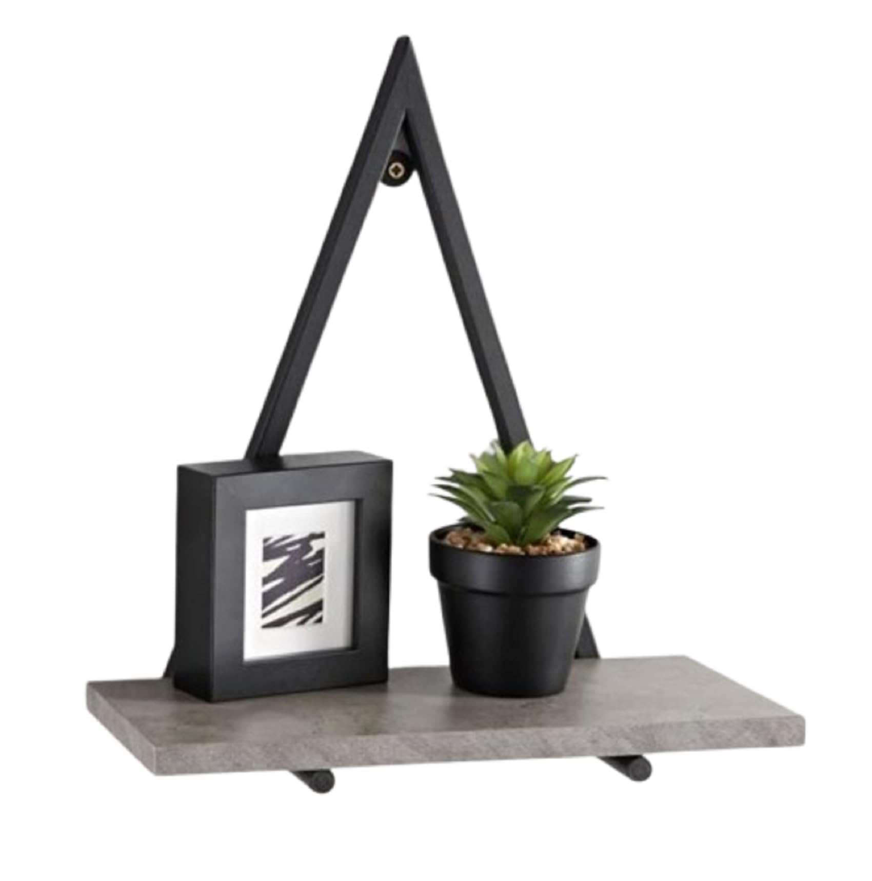 U.saf Hudson Triangle Shelf – Modern Wall-Mounted Geometric Floating Shelf for Plants, Books, and Home Décor – Stylish Minimalist Accent for Living Room, Bedroom, or Office Space