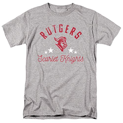 Rutgers University Official Scarlet Knights Unisex Adult T-Shirt, Athletic Heather, Large