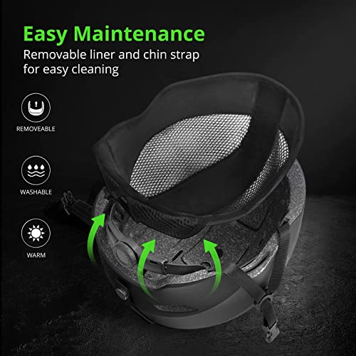 Extremus Snow Bound Ski Helmet - Impact Resistance Ventilation Snowboard Helmets With Removable Fleece Liners, Safety-Certified Snow Helmet For Adults #TOP3