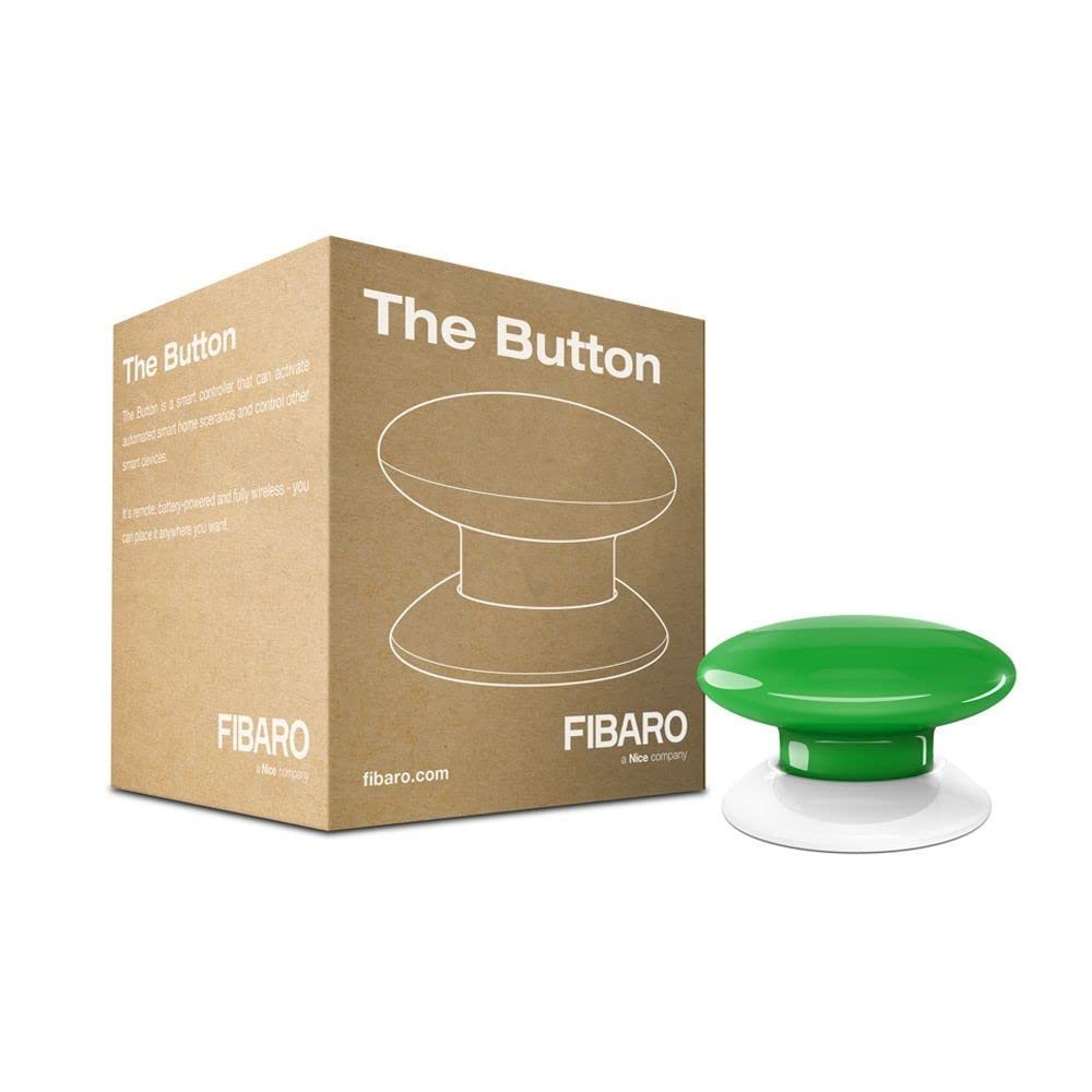 Fibaro Fibaro The Button Green Z-Wave Plus Scene Controller, On-Off Trigger, 3.6 V