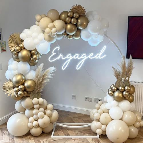 Image of PartyWoo White Sand Balloons 51 pcs 12 Inch Beige Cream Ivory Off White Latex Helium Balloons for Wedding Bridal Graduation Baby Shower Gender Reveal Safari Birthday Party Decorations White-F12