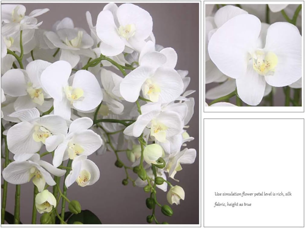 Orquídeas Artificiales De Seda con Maceta De Cerámica, Flores Artificiales De Phalaenopsis De 25,59 Pulgadas, Orquídea Artificial, Flores Falsas,