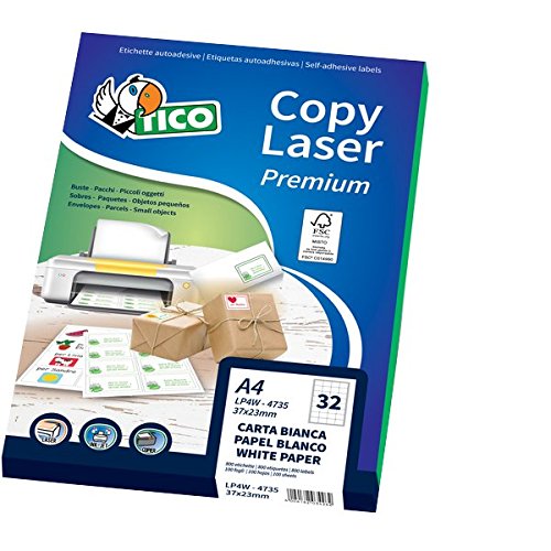 Tico LP4W-CD117. Caja de 200etiquetas blancas multifunción  para CD, 117mm en A4