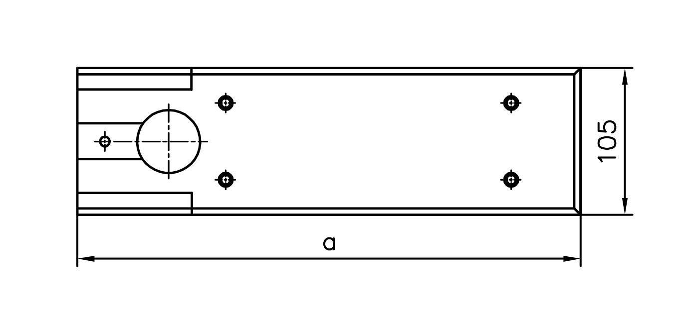 Dormakaba Cover Plate for BTS 75V, BTS 80, BTS 80F, BTS 80 EMB, with Accessories A 308mm for BTS 75V