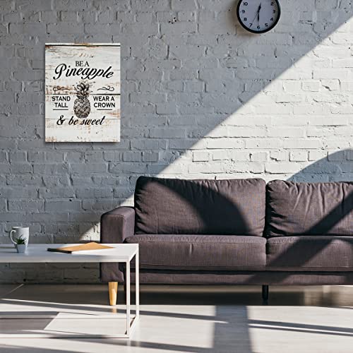 Country Farmhouse Wall Art Canvas-Be A Pineapple Stand Tall Wear A Crown And Be Sweet Retro Style Canvas Prints Framed Wall Art For Home Office Bedroom Kitchen Dining Room Wall Décor #TOP4