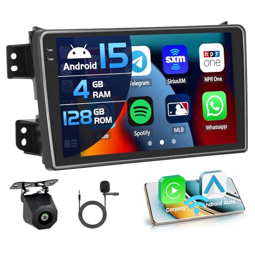 Autoradio GPS Android 15 pour voyager en Suzuki Splash avec CarPlay et caméra de recul