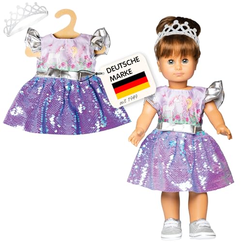 Heless 1131 - Kleid für Puppen im Design Fee und Einhorn, mit...
