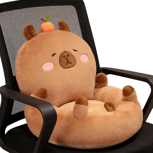 Cojín suave capibara con respaldo ergonómico y asiento de peluche mullido 2