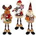 KAHEIGN 3 Pz Figurine di Peluche Natalizie, Seduta di Natale Babbo Natale Pupazzo di Neve Renna Ornamento di Natale Statuetta Gambe Lunghe per La Decorazione Domestica della Decorazione del Camino