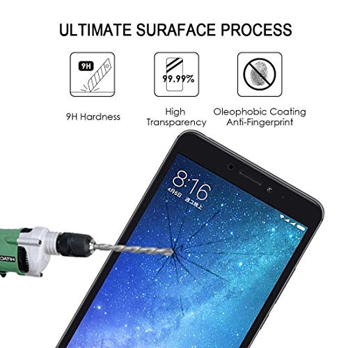 Image of Zitel Tempered Glass Screen Protector for Redmi Mi Max 2 / Mi max (Black) Edge to Edge Full Screen Coverage with Easy Installation Kit