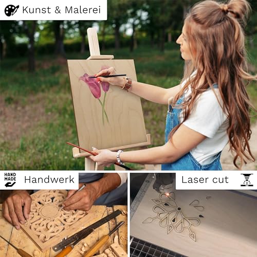 Wood Lab 50 x A5 Sperrholzplatten aus Birke 3 mm (± 0,5 mm) 21 x 14,8 cm A5 | Sperrholz Platte zum Bemalen von Basteln, Birografi, Trafloch, CNC, Laser, zum Dekorieren, Dekorieren, Gravieren (50)