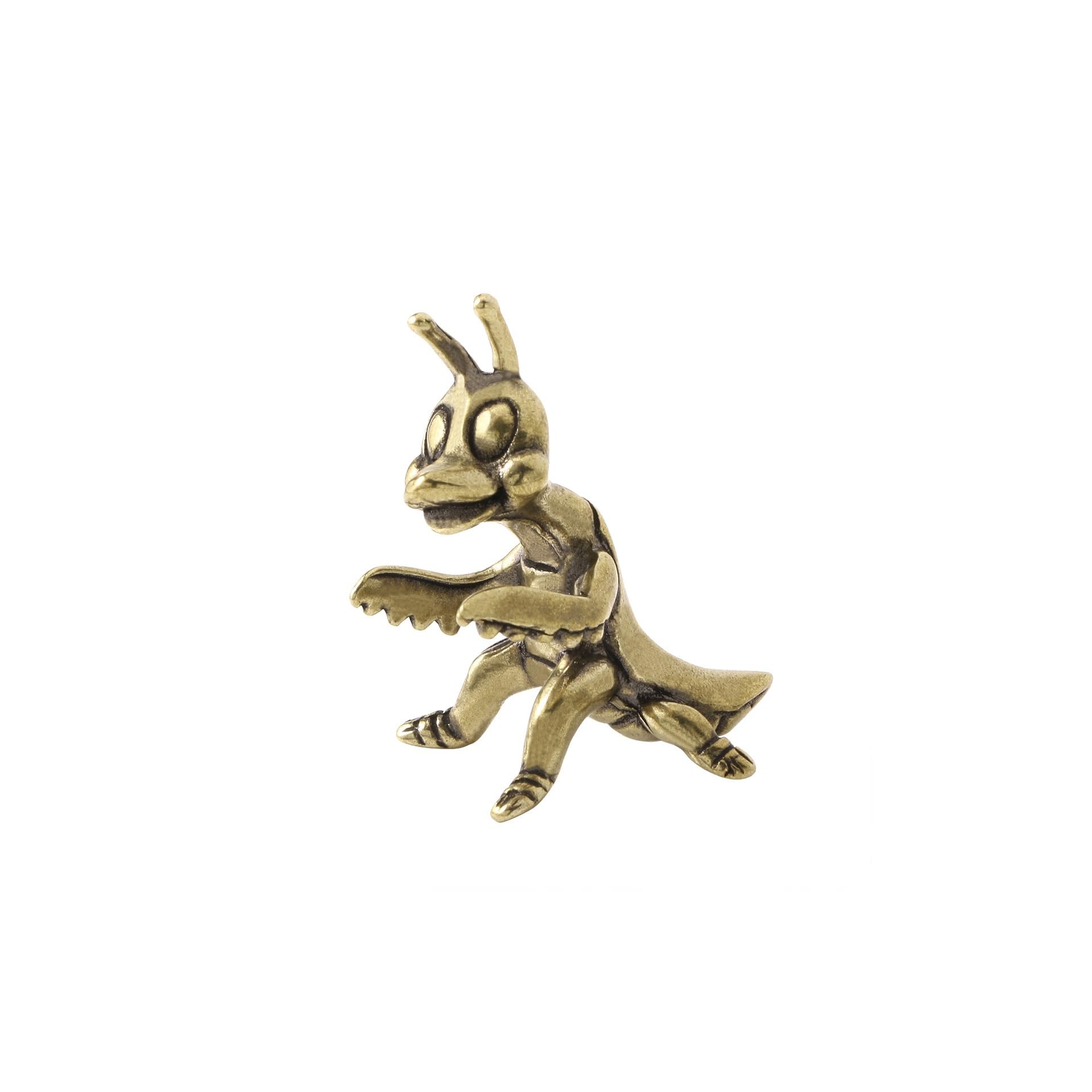 NGDFGR Brass Interesting Cartoon Mantis Figurines,Metal Mantis Statue Sculpture Desktop Ornament Home Bonsai Micro Landscape Decor Accessories