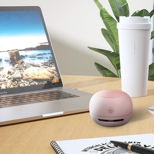 Aspiradora de escritorio mini con cepillo de nailon recargable rosa 3