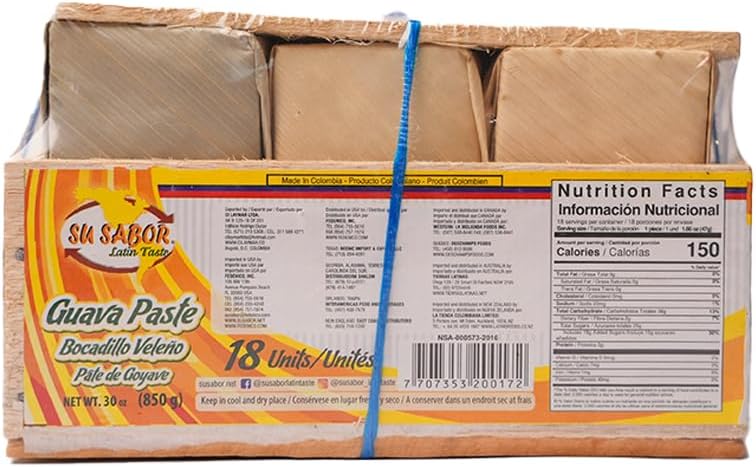 SU SABOR LATIN TASTE Bocadillo Veleño (Colombian Bocadillo) - 18 Unidades (18 Units)