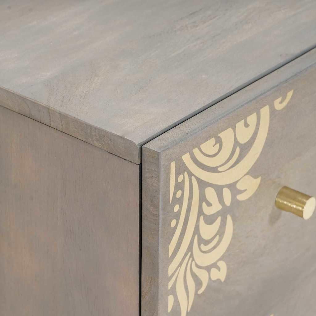 Set Mobili da Bagno 3 Pezzi in Legno Massello di Mango Grigio | Set con mobile sottolavabo, specchio e colonna per ottimizzare lo spazio nel bagno con un elegante tocco rustico.
