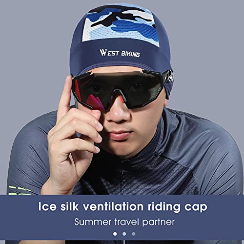 Tomshin Touca esportiva de verão Ice Silks Capacetes de ciclismo anti-UV Chapéu Running Riding MTB B