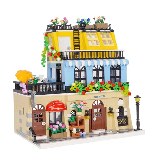 Geniteen Casa De Bloques De Construcción Conjunto Cafetería Construcción Modular Creativo Street View Arquitectura Juguete (Hotel)