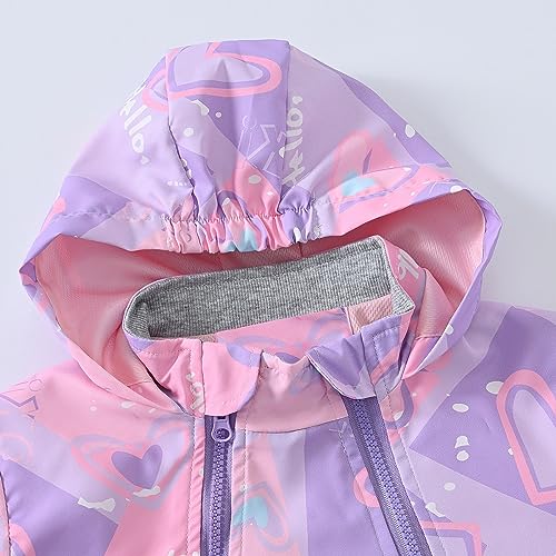 Kids Boys Girls Fleece Lined Windbreaker Jacket Fashion Prints Hoodie for Fall Winter Outwear for 0-6 Years3