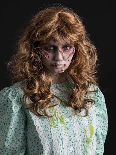 Smiffys The Exorcist Regan Wig Adult, Regan Long, Messy & Wavy Auburn Hair Wig, Official Exorcist License Costume Pre-Styled Wig for Halloween & Themed Parties - Image 2