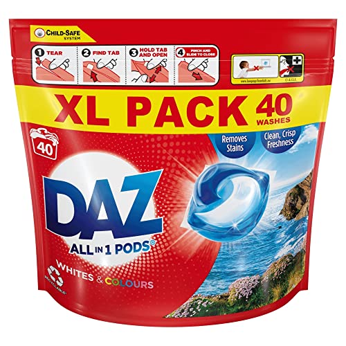 DAZ All in 1 PODs Washing Capsules Whites & Colours Pack of 40