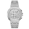 JBW Luxury Men’s Heist J6380 0.20 ctw 20 Diamond Wrist Watch with Stainless Steel Bracelet, 47.5mm
