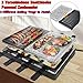 ACXIN Raclette Grill für 8 Personen mit Naturgrillstein und Grillplatte Antihaftbeschichtung, 8 Pfannen & Holzspate, max.1400W, Electric Grill Grillpfanne Grillplatte Elektrisch für Indoor Grillgut