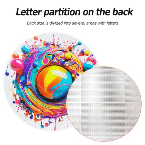 Bgraamiens Paint Splashes - Rompecabezas imposible colorido degradado de 1000 piezas para adultos, desafío difícil miniatura 7