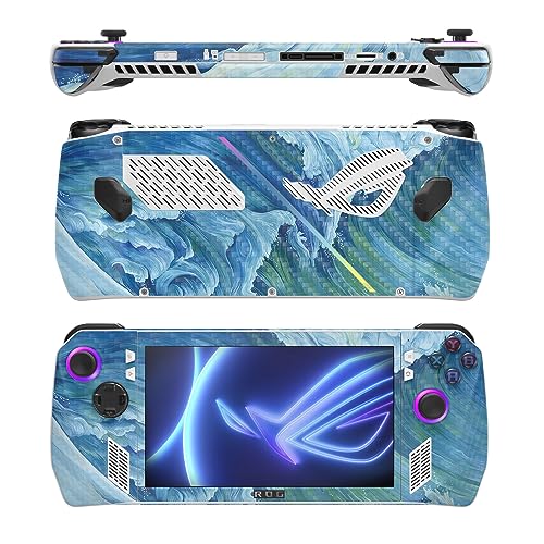 Image of MightySkins Carbon Fiber Skin Compatible with Asus ROG Ally - Perfect Wave | Protective, Durable Textured Carbon Fiber Finish | Easy to Apply