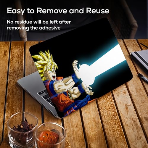 Image of Galaxsia Goku Top+Wrist Pad Vinyl Laptop Skin /Sticker /Cover Upto 15.6 Inches Laptops Laminated-Removable-HD Quality Compatible for Hp-Dell-Sony-Lenovo-Asus etc.(15x10 Inches)